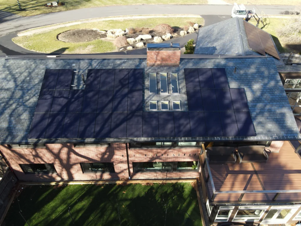 Slate-roof solar installation by Solar Slate Solutions — Andover, MA.