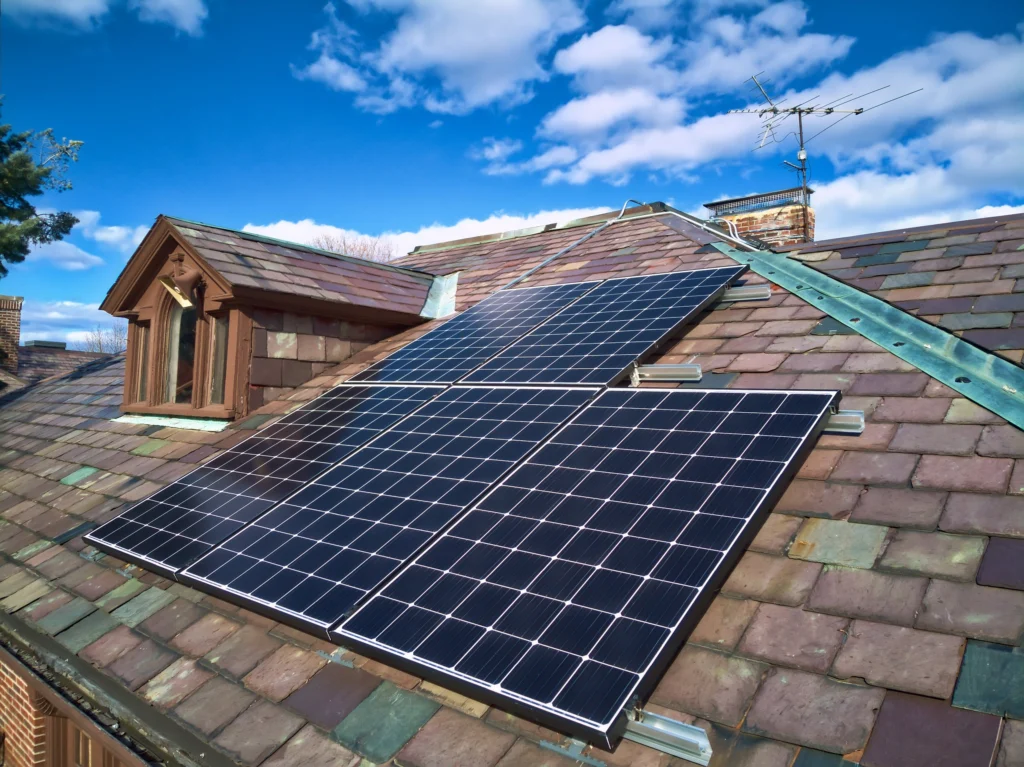 Slate-roof solar installation by Solar Slate Solutions — Boston, MA.