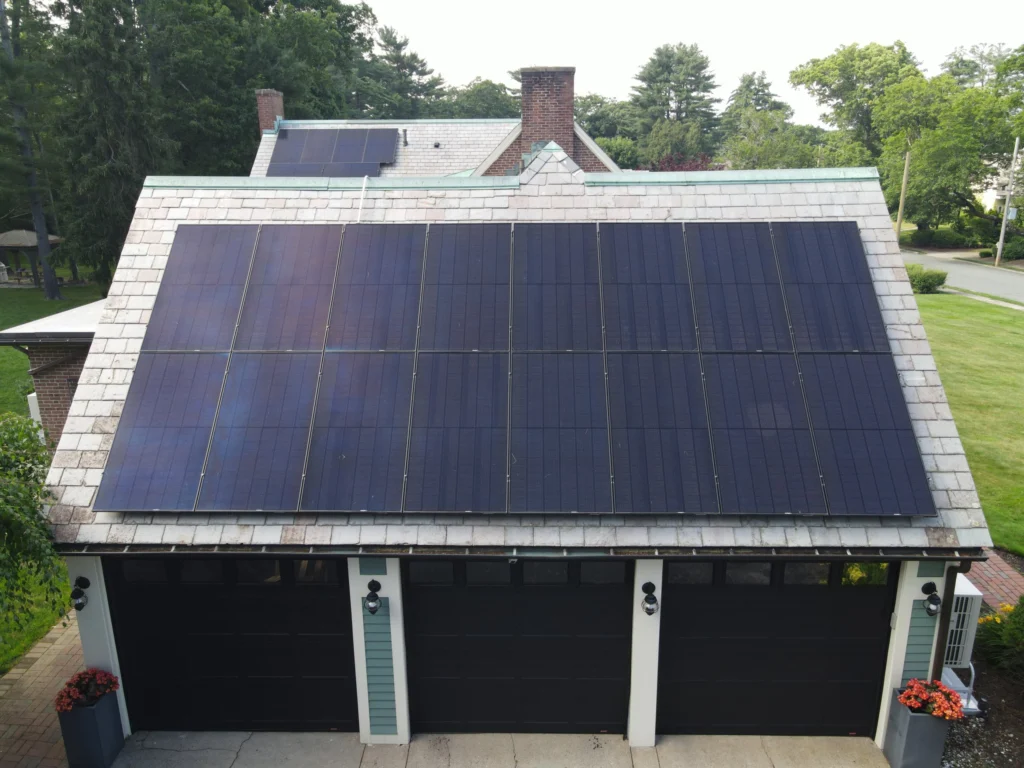 Slate-roof solar installation by Solar Slate Solutions — Brockton, MA.