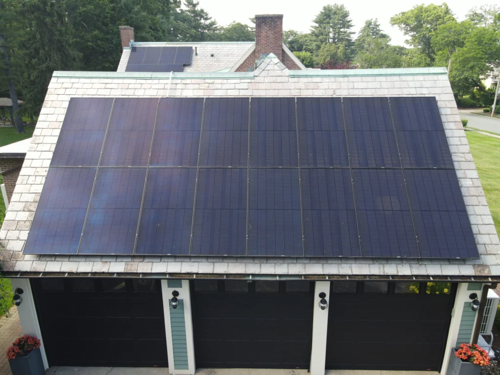 Slate-roof solar installation by Solar Slate Solutions — Brockton, MA.