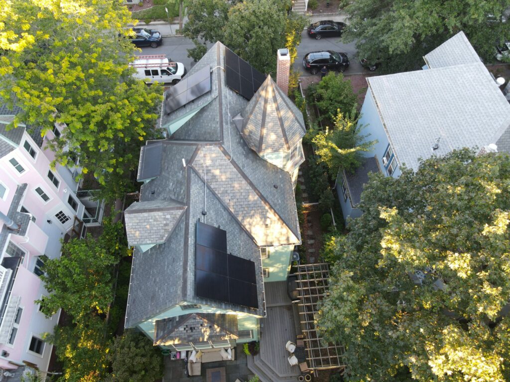 Slate-roof solar installation by Solar Slate Solutions — Cambridge, MA.