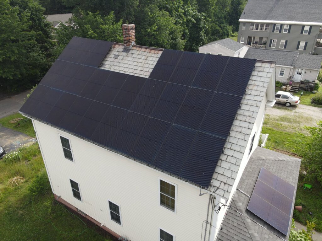 Slate-roof solar installation by Solar Slate Solutions — Easthampton, MA.