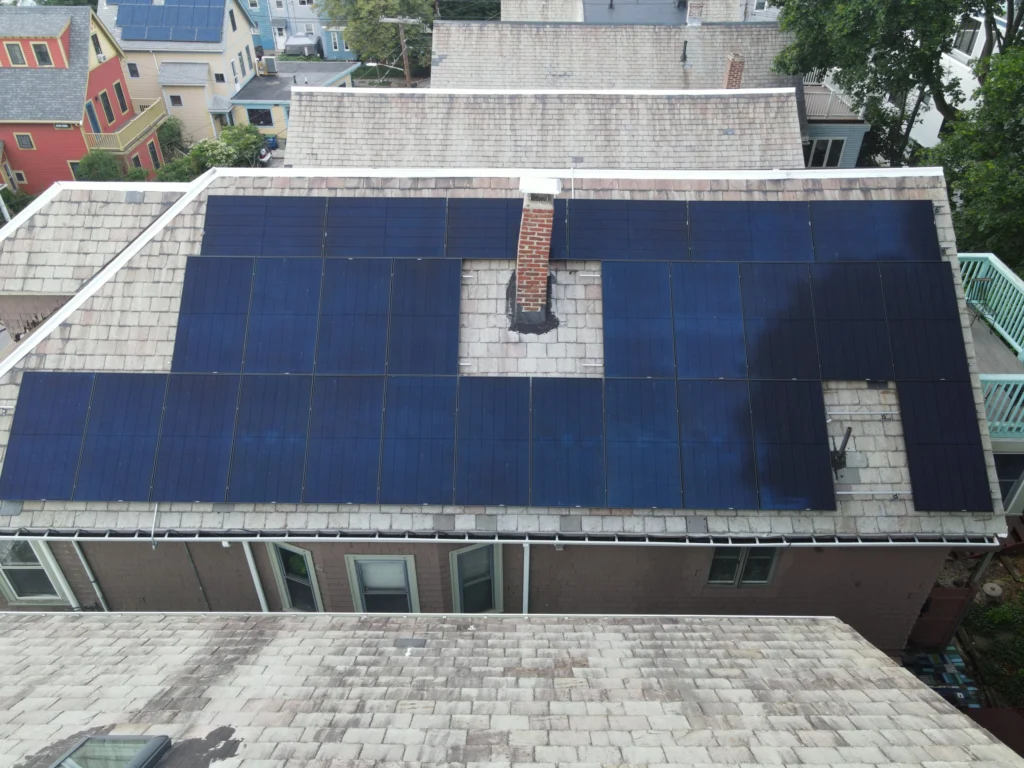 Slate-roof solar installation by Solar Slate Solutions — Somerville, MA.