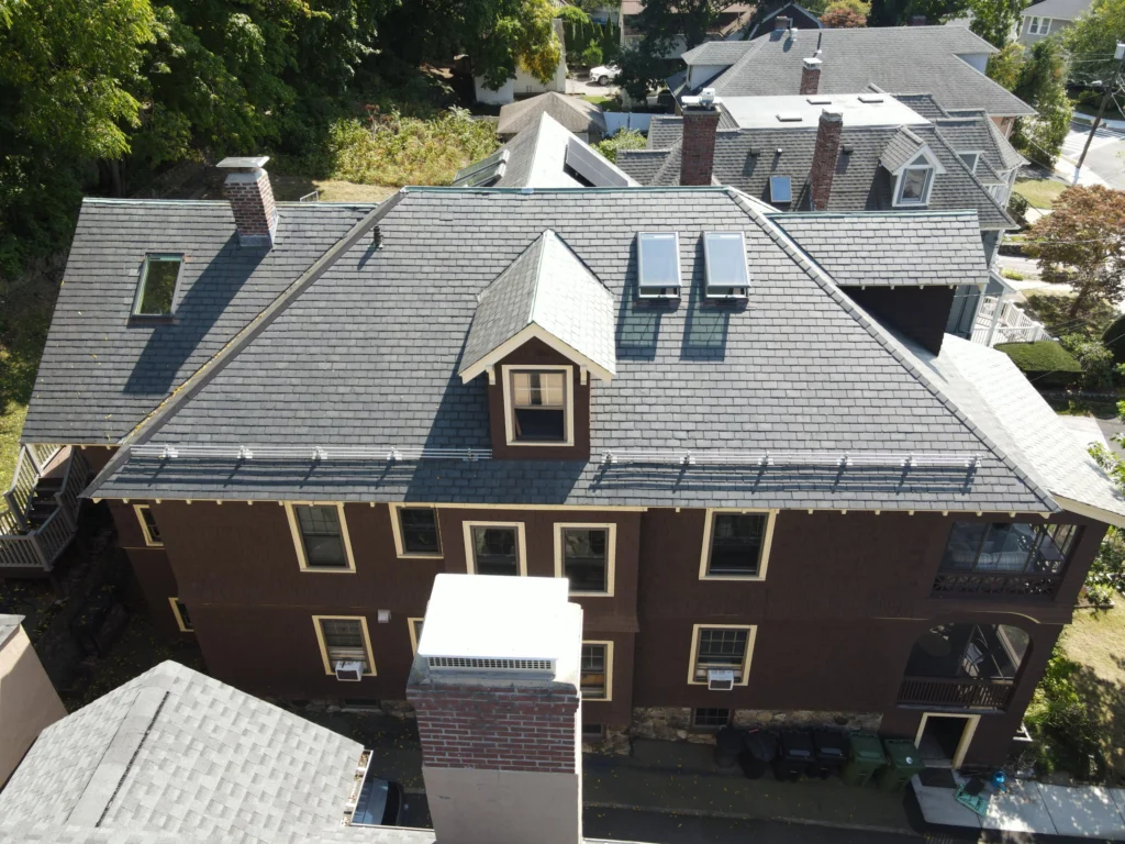 Slate-roof solar installation by Solar Slate Solutions — Watertown, MA.
