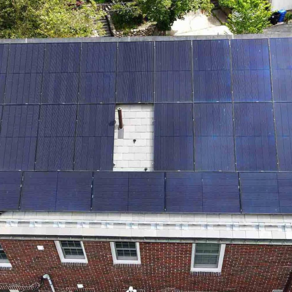 solar panels on roof