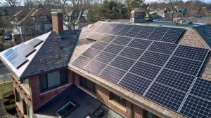 solar panels on slate roof